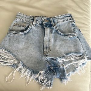 High Rise Denim Shorts